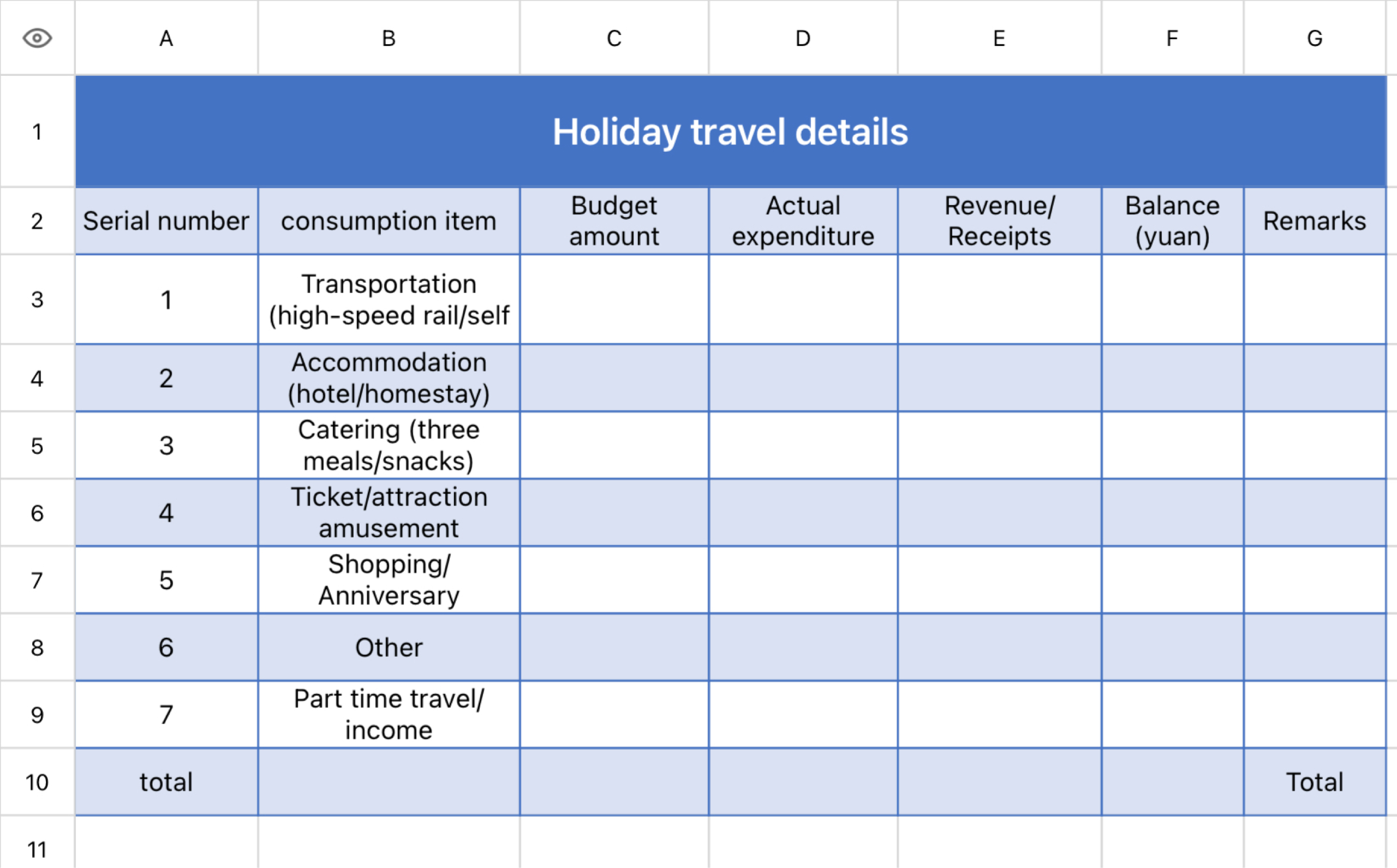 Holiday travel details